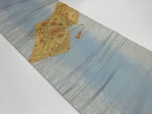 リサイクル　花々模様刺繍名古屋帯